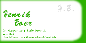 henrik boer business card